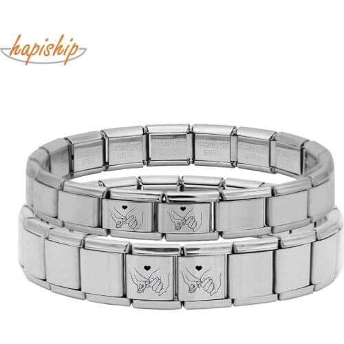 Hapiship 2021 1Pcs 9mm 13mm Width Original Daisy Agreement Charm Links Fit 9mm Bracelet Stainless Steel Jewelry Making DJ316