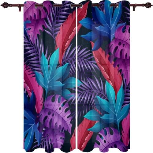 Modern Curtains Tropical Palm Tree Monstera Baby Room Bedroom Creative Curtains Kitchen Living Room Terrace Valance Curtains