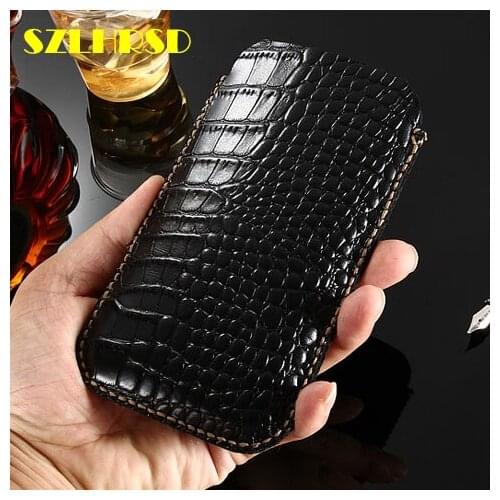 SZLHRSD Genuine Leather phone bags For ASUS ZenFone Max M1 ZB556KL Cases Flip cover slim pouch stitch sleeve