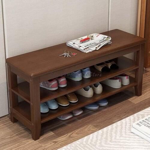 Solid Wood Shoe Changing Stool All Solid Wood Household Shoe Stool Type Shoe Cabinet Can Sit In The Simple Entrance To Try On