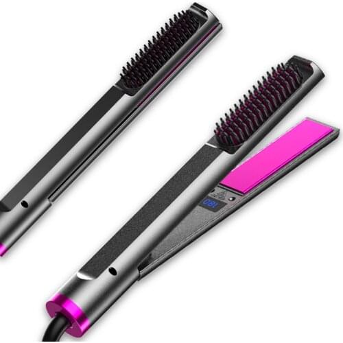 2021 Professional 3 In 1 Flat Iron Hair Straightener and Curler Electric Hot Comb Fast Heating Hair Straightening