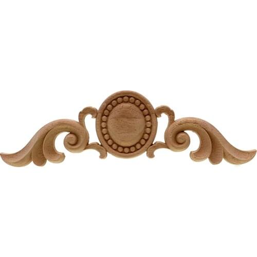 VZLX HOT SALE Rubber Wood Oak Carved Corner Onlay Applique Furniture Vintage Home Decoration Accessories Door Decor DIY Figurin