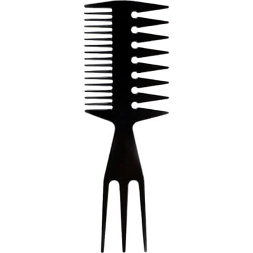 Oil Head Comb Three-sided Fish Inserting Comb Hairdressing Large Tooth Flat Bottom Fork Comb Hair Styling Comb Barber Tools