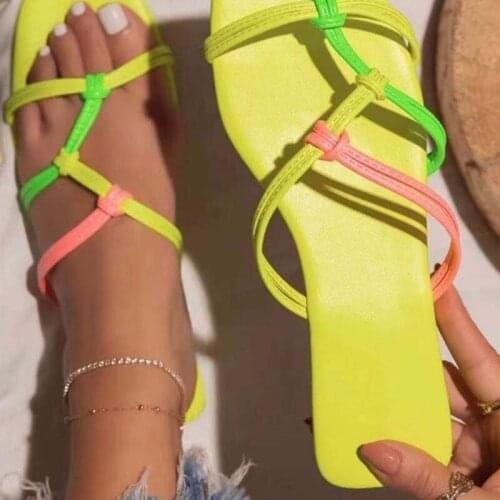 Women Sandals Flats Slip On Slides Stitching Sandals Summer Ladies Shoes Open Toe Casual Beach Shoes Woman Femmes Sandales