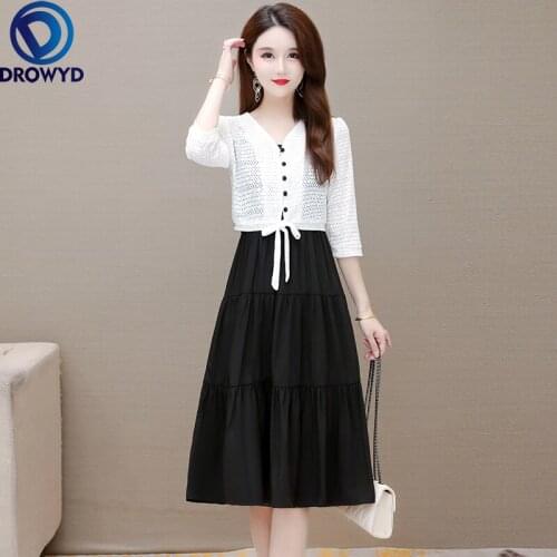 2021 Beach Black Midi Dress Women Summer Fashion Sleeveless V-neck Bodycon Chiffon Lace Dress Elegant Boho Sexy Party Vestidos