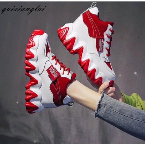 Winter shoes women plus velvet thick daddy shoes 2020 new wild thick bottom wave shoes increase sports vulcanization shoes