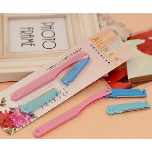 1 set Womens Eyebrow AILIAN Brow Trimmer Shaving Razor with Stainless Blade Free Shipping
