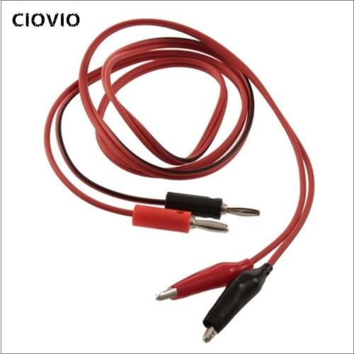 1M Alligator Cilp to AV Banana Plug Test Cable Lead Connector Dual Tester Probe Crocodile Clip for Multimeter Measure Tool DIY