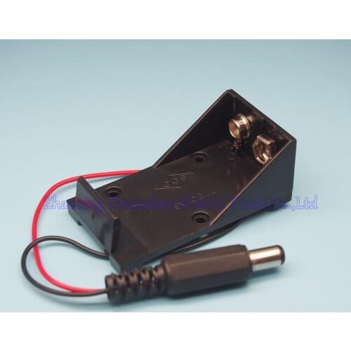 10pcs/lot 9V battery snap buckle without cover without switch with red and black wire DC 5.5 * 2.1