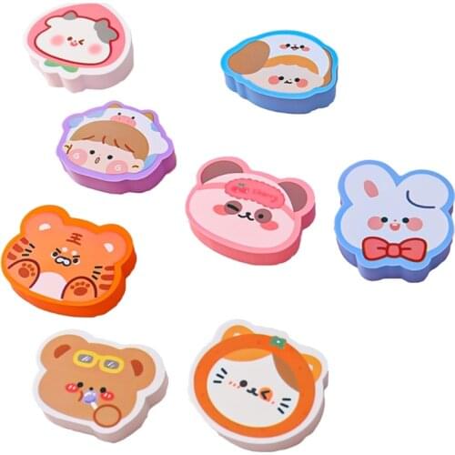 R9JA 8 Pack Cute Bunny Eraser Puppy Eraser Tiger Eraser Cartoon Bears Eraser Assorted Colors Gifts for students Boys Girls