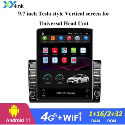 Car multimedia player radio video Stereo gps navi system accessory with 9.7 inch Tesla style Vertical touchScreen for Universal