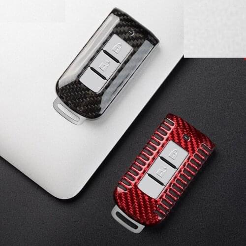 Real Carbon fiber Car Remote Key Case key Cover For Mitsubishi Outlander Lancer 10 Pajero Sport EX ASX Colt Grandis L200