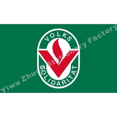 Germany Volkssolidaritat DDR Flag 150X90cm (3x5FT) 120g 100D Polyester Double Stitched High Quality Banner Free Shipping