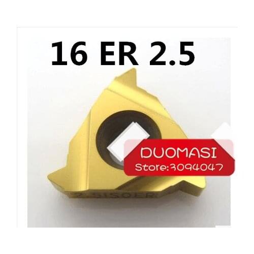 Free Shipping 16ER 2.5ISO External Indexable Tungsten Carbide Threading Lathe Inserts for SER Threaded Lathe Holder