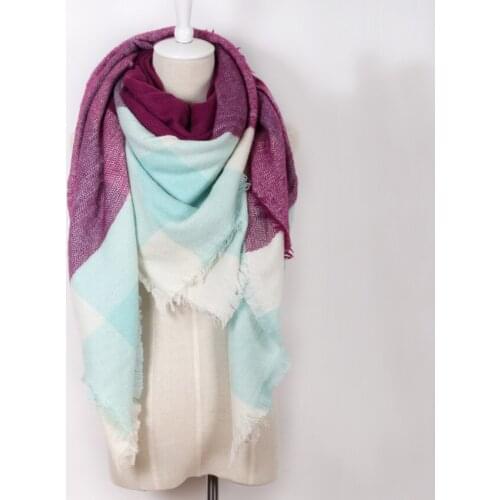 Brand Cashmere Desigual Colorful Plaid Fashion Scarf Pashmina Warm in Winter Blanket Scarf For Women Hot Sale