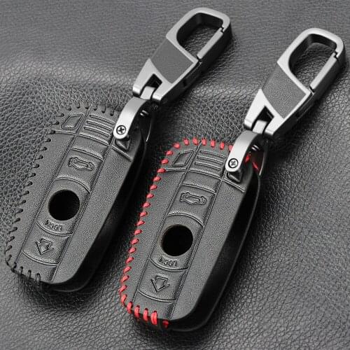 Remote Key Shell For BMW E61 E90 E82 E70 E71 E87 E88 E89 X5 X6 For 1 3 5 6 Series Leather 3 Button Smart Car Key Case Cover