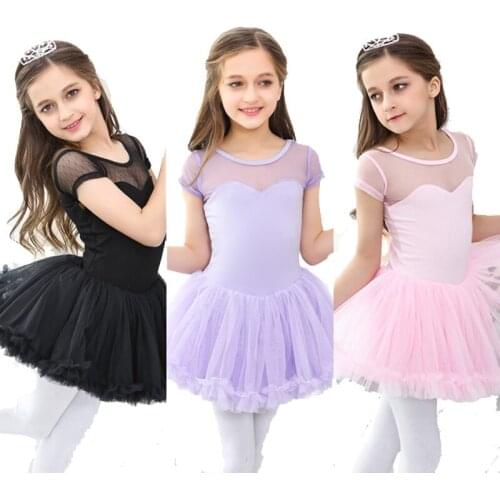 Kids dancewear dance Tulle Dress Suspender Girl Ballet Dress Gymnastics Dress, Ballet tutus. girl dance dress short sleeve
