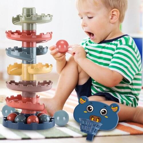 Baby Toys Rolling Balls Educational Toys For Chidren Pile Rattles Tower Puzzles Spin Track Montessori Newborn Kids Toys Gifts