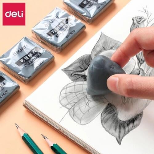 Deli Plasticity Rubber Soft Eraser Student Drawing Sketch Highlight Kneaded Rubber For Art Pianting Design Plasticine Stationery