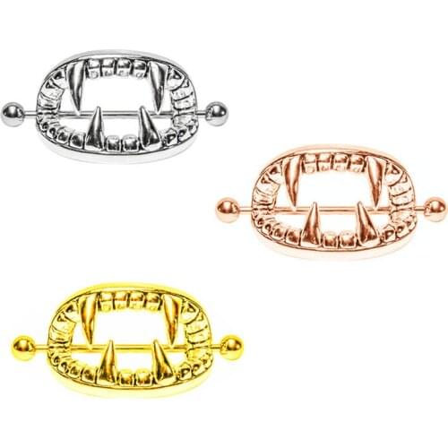 Tongue Pierced Nipple Ring Shield Cover Piercing Barbell Bar Rings Stainless Steel Surgical Steel Breast Body Piercing Jewelry