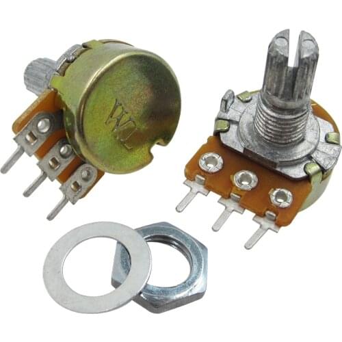 10pcs WH148 Linear Potentiometer 15mm Shaft With Nuts And Washers 3pin WH148 B10K