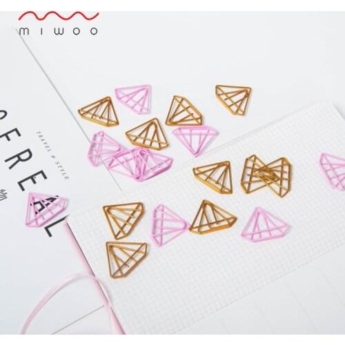 Cute Stationery Office Supplies Paper clip Bookmark Creative Lovely Small Fresh Diamond Paper Clips Decorative Stationery Clips