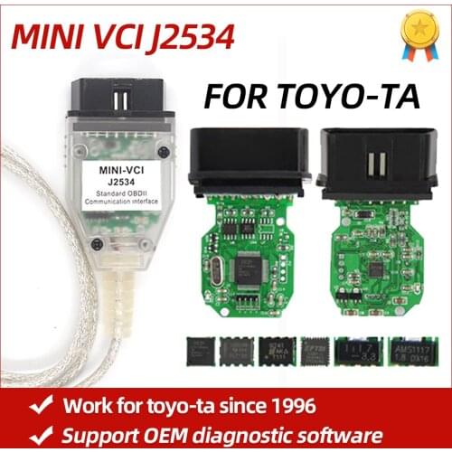 Mini Vci V16 J2534 Obd2 Techstream Cable Obd2 Diagnostic Scan Tools Key Obdii Cable Code Readers With Ftdi Ft232Rl For Toyota