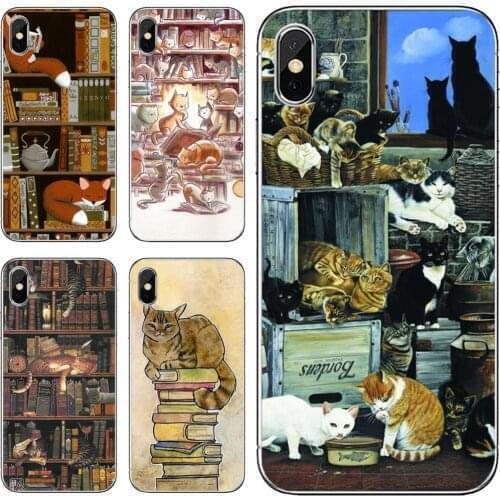 For Sony Xperia XA1 XA2 ULTRA 10 X L2 For Oppo realme c3 6 6S 6i 7 7i Pro c11 cats-and-the-library-tree Soft Cases