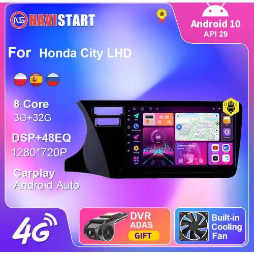 4G Android 10 For Honda City LHD 2014-2017 Car Radio Multimedia Player Navigation Car Android Auto Carplay 2 din Android 10 DVD