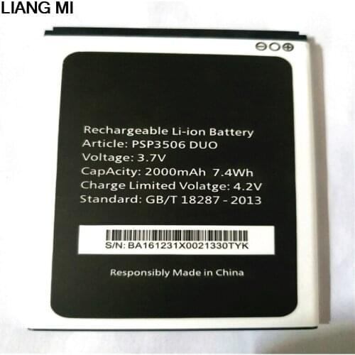 NEW 2000mAh Battery For Prestigio Wize M3 PSP3506 DUO PSP 3506 Cellphone Bateria with phone stander