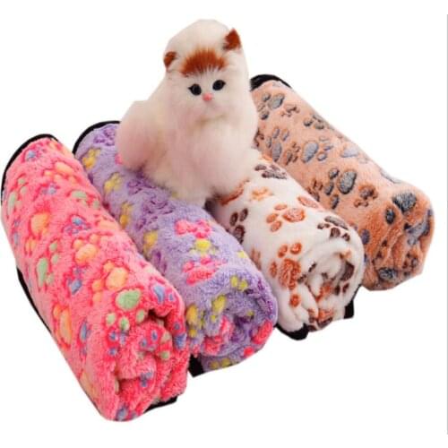 Pet Blanket Soft Fleece Flannel Sleeping Bed footprint Winter Dog Cat Bed Mat Warm Sleeping Mattress Small Medium Dogs Cats