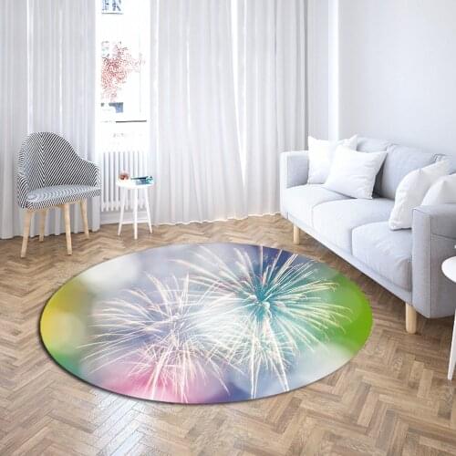Dandelion Round Carpet 3d Flower Area Rug Table Office Computer Chair Mat Home Decor Dreamy Mats Polyester Anti Slip Home Carpet