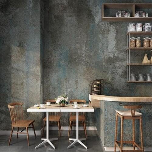 Wellyu Retro nostalgic industrial wind clothing store wallpaper restaurant womens pure color cement gray American wall paper
