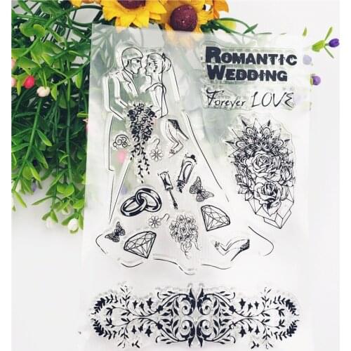 Romantic Wedding Transparent Clear Silicone Stamp Seal for DIY Scrapbooking Photo Album Decorative Clear Stamp