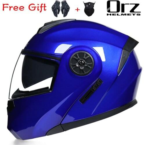 DOT Certification New Arrival Men Motorcycle Professional Racing Flip Up Helmet ABS Material Modular Dual Lens Helmets Cascos