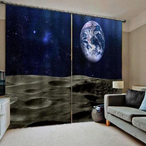 Blue curtains star curtain 3D Curtain Luxury Blackout Window Curtain Living Room Blackout curtain