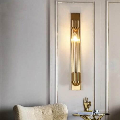 Modern Wall Light Luxury Creative Gold Sconce Glass Lighting Bedroom Bedside Aisle Staircase Hallway Bar New Designer Decor Lamp