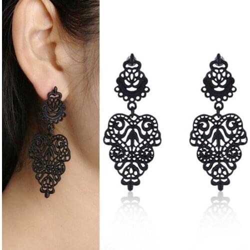 Vintage Women\s Bohemian Hollow Design Long Drop Dangle Earrings Piercing Jewelry Stylish sweet gift for girlfriend