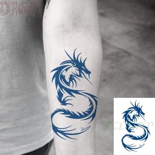 Waterproof Temporary Juice Ink Sticker Dragon Pattern Fruit Gel Long Lasting Small Size Body Art Tattoo for Men Women
