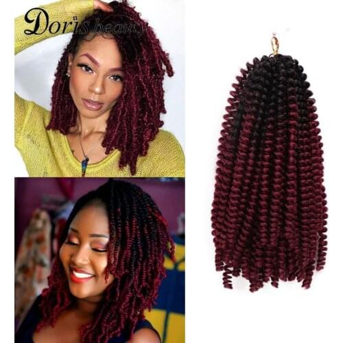 Spring Twist Hair Crochet Braids Ombre Braiding Hair 8 inch Synthetic Hair Extensions Passion Twists Fluffy Rainbow color