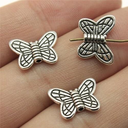 WYSIWYG 20pcs 14x11mm Butterfly European Beads For Jewelry Making Butterfly Small Hole Spacers Beads