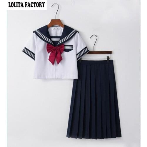 Japanese Orthodox Soft Girls JK Uniform Skirt Sailor Dress, Long Sleeve Student Suit, Kansai Skirt Academic Style set JKN2106