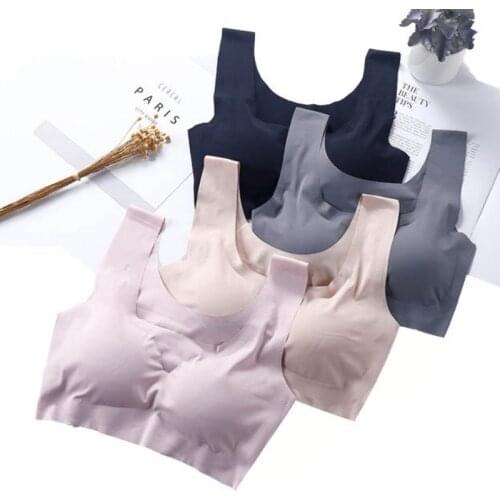 Women Fitness Bras Full Cup Wireless Sporty Bralette Removable Padded Underwear Wide Straps Sleepwear Brassieres Y2