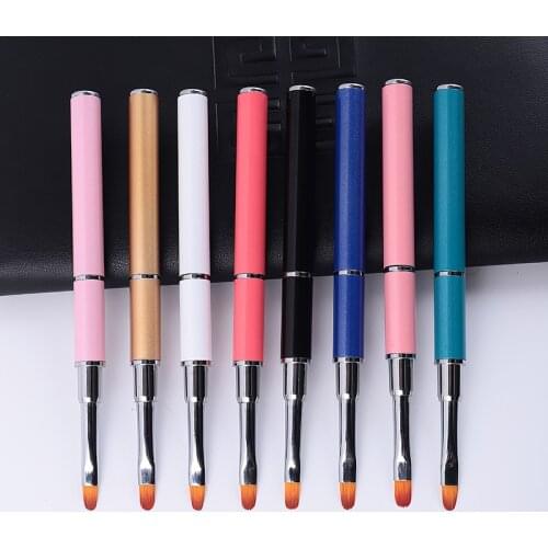 1Pcs Dual Ended Nail Art Acrylic UV Gel Extension Builder Flower Painting Pen Brush UV Gel Remover Spatula Stick Manicure Tool