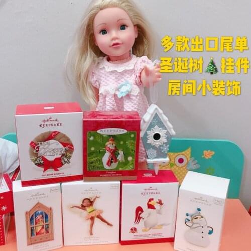 1Piece HMK American Christmas Decoration pendant lovely beautiful small ornaments fairy Snowman wreath pet jewelry