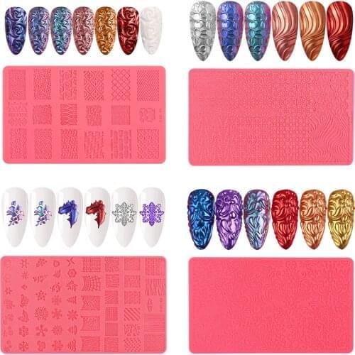 1pc Soft Silicone Nail Carving Mold 3D Butterfly Mould Relief Sculpture Stamping Stencils Nail Art Template DIY Manicure Tools