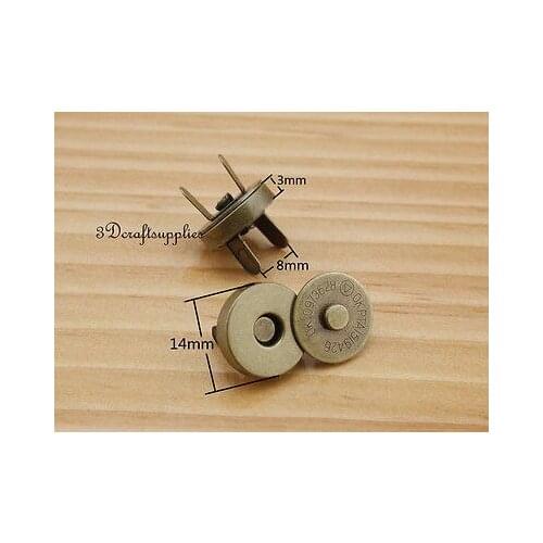Magnetic Snaps bag button purse Magnetic Snaps button 20 pcs 14 mm anti brass F2