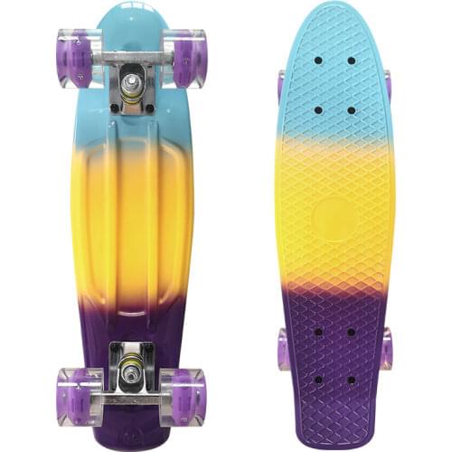 22 Inch Flash Wheel Penny Board Mini Cruiser Skate Board Portable Complete Fish Skateboard Children Sliding Sport Scooter
