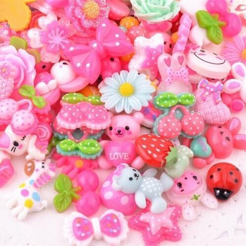 25pcs/lot Wholesale Mix Colors Mobile Phone Beauty Resin Flat Back Cake animal flower etc Diy Crafts