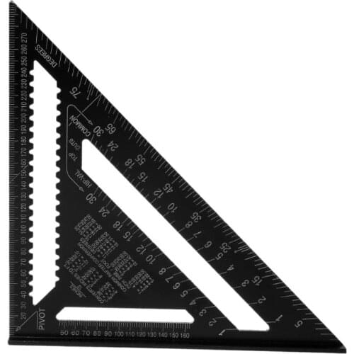 30cm Aluminum Alloy Metric Triangle Ruler Square Ruler for Woodworking Speed Square Angle Protractor Measuring Tool